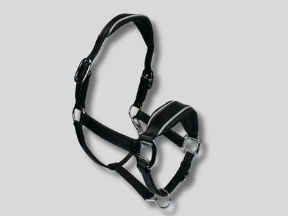 MTB Equestrian - Leren Halster Glitter Zwart - Zilver - Halster