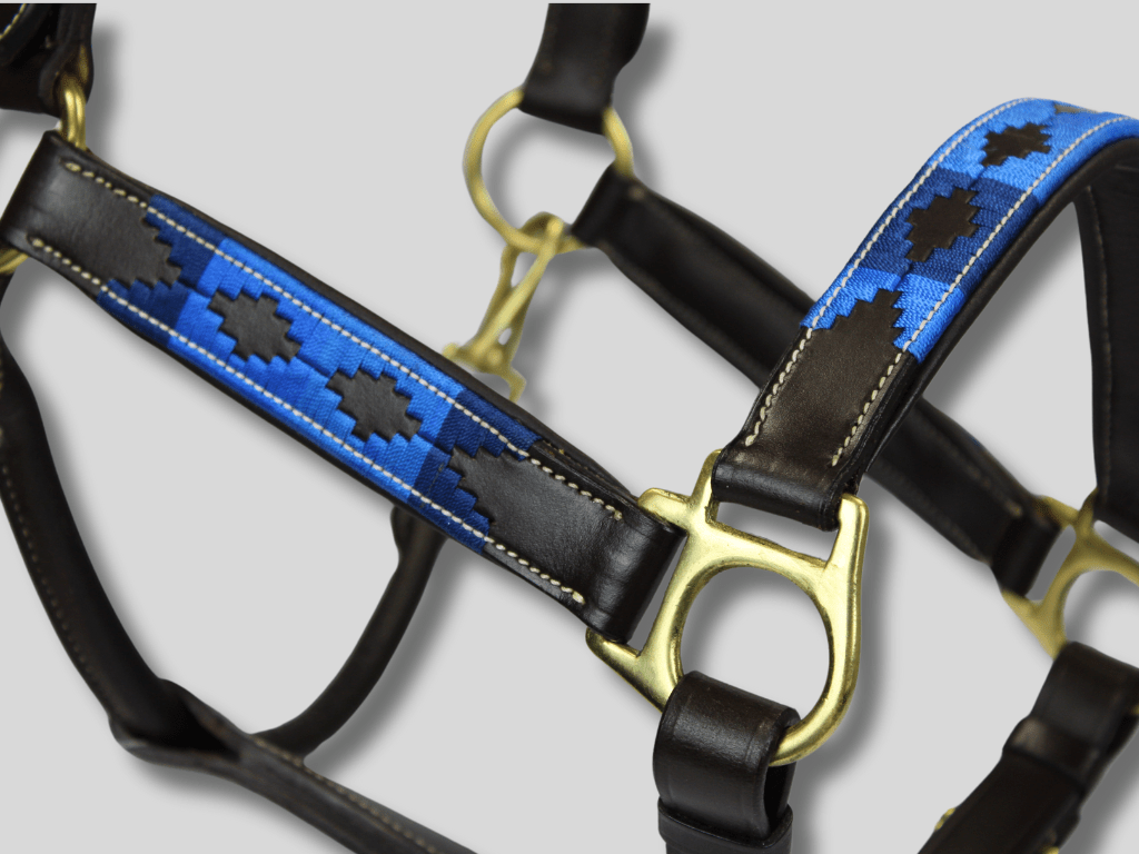 MTB Equestrian - Leren Halster Polo Blauw - Halster