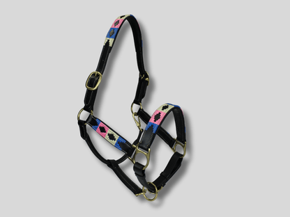 MTB Equestrian - Leren Halster Polo Roze - Wit - Blauw - Halster