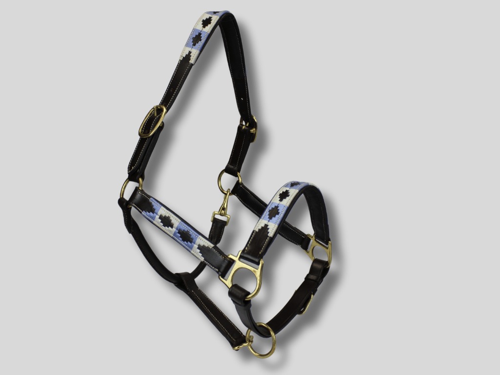 MTB Equestrian - Leren Halster Polo Wit Blauw - Halster