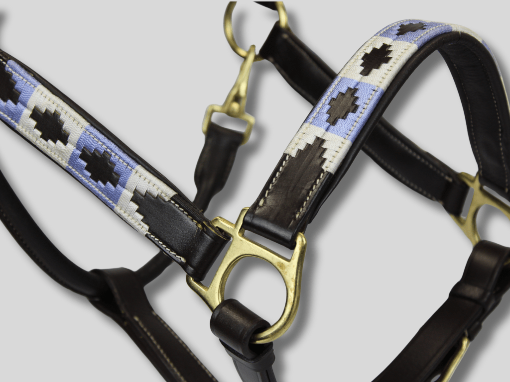 MTB Equestrian - Leren Halster Polo Wit Blauw - Halster