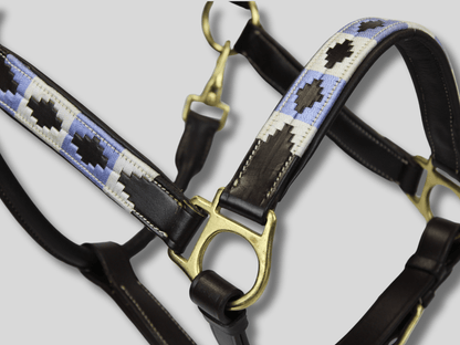 MTB Equestrian - Leren Halster Polo Wit Blauw - Halster