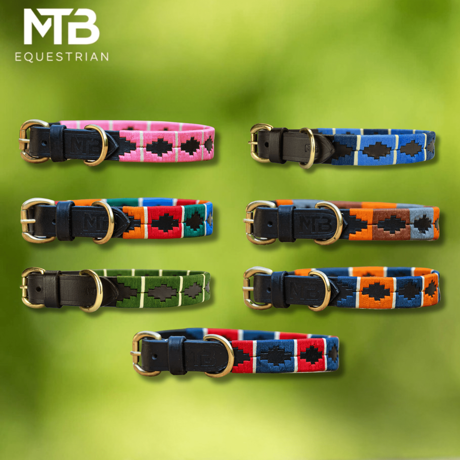 MTB Equestrian - Leren Honden Halsband Polo Blauw - Halsband