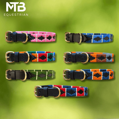 MTB Equestrian - Leren Honden Halsband Polo Blauw - Halsband