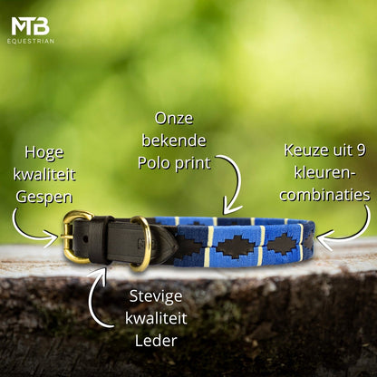 MTB Equestrian - Leren Honden Halsband Polo Blauw - Halsband
