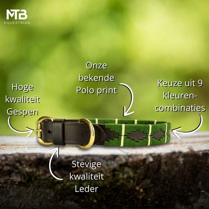 MTB Equestrian - Leren Honden Halsband Polo Groen - Halsband
