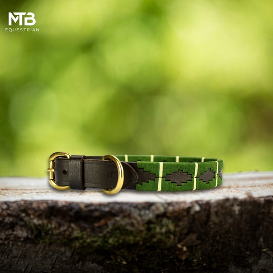 MTB Equestrian - Leren Honden Halsband Polo Groen - Halsband