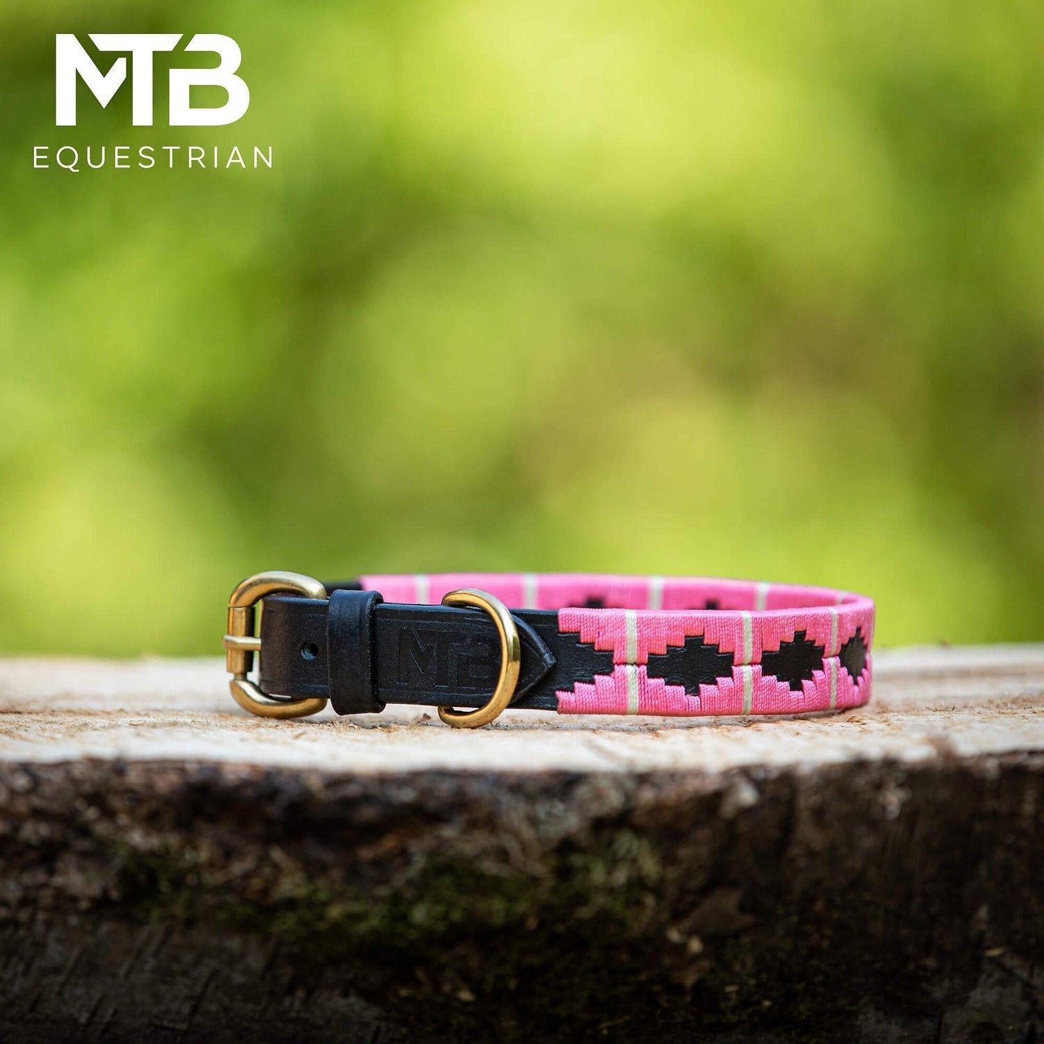 MTB Equestrian - Leren Honden Halsband Polo Roze - Halsband