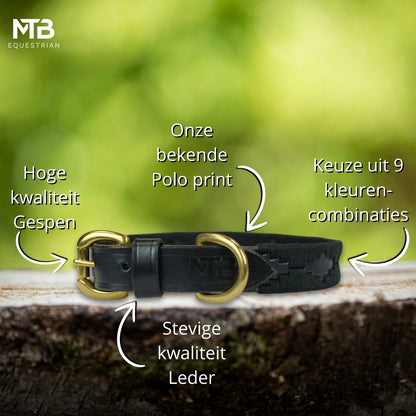 MTB Equestrian - Leren Honden Halsband Polo Zwart - Halsband