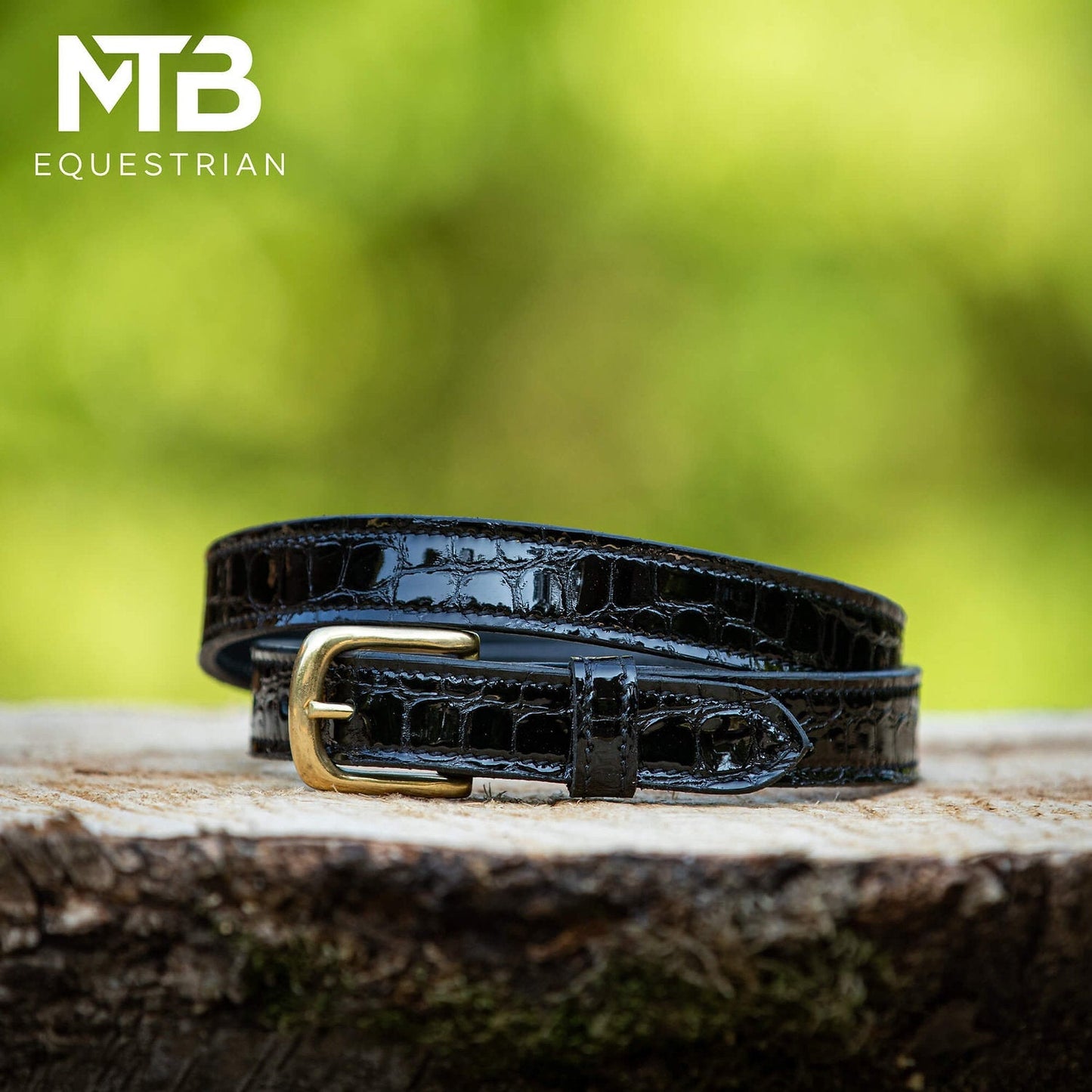 MTB Equestrian - Leren Riem Croco Zwart - Riem
