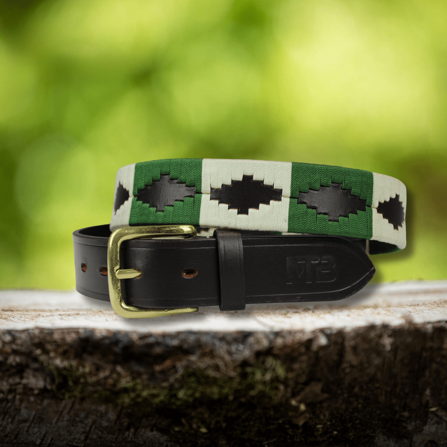 MTB Equestrian - Polo riem Groen Wit - Riem