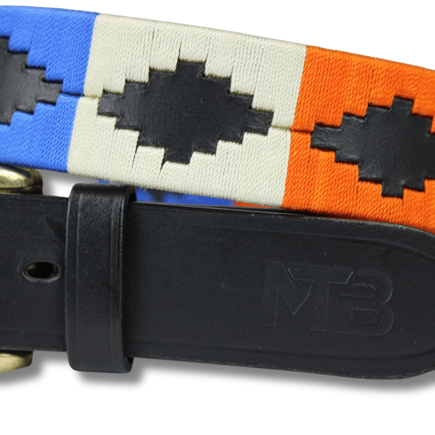 MTB Equestrian - Polo riem Oranje Blauw Wit - Riem