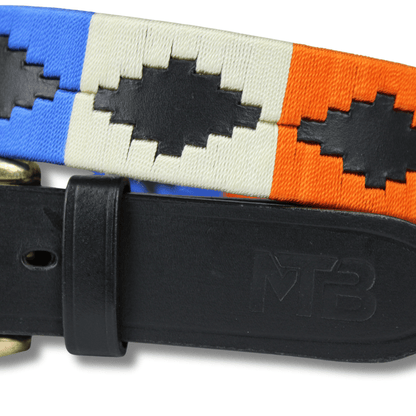 MTB Equestrian - Polo riem Oranje Blauw Wit - Riem