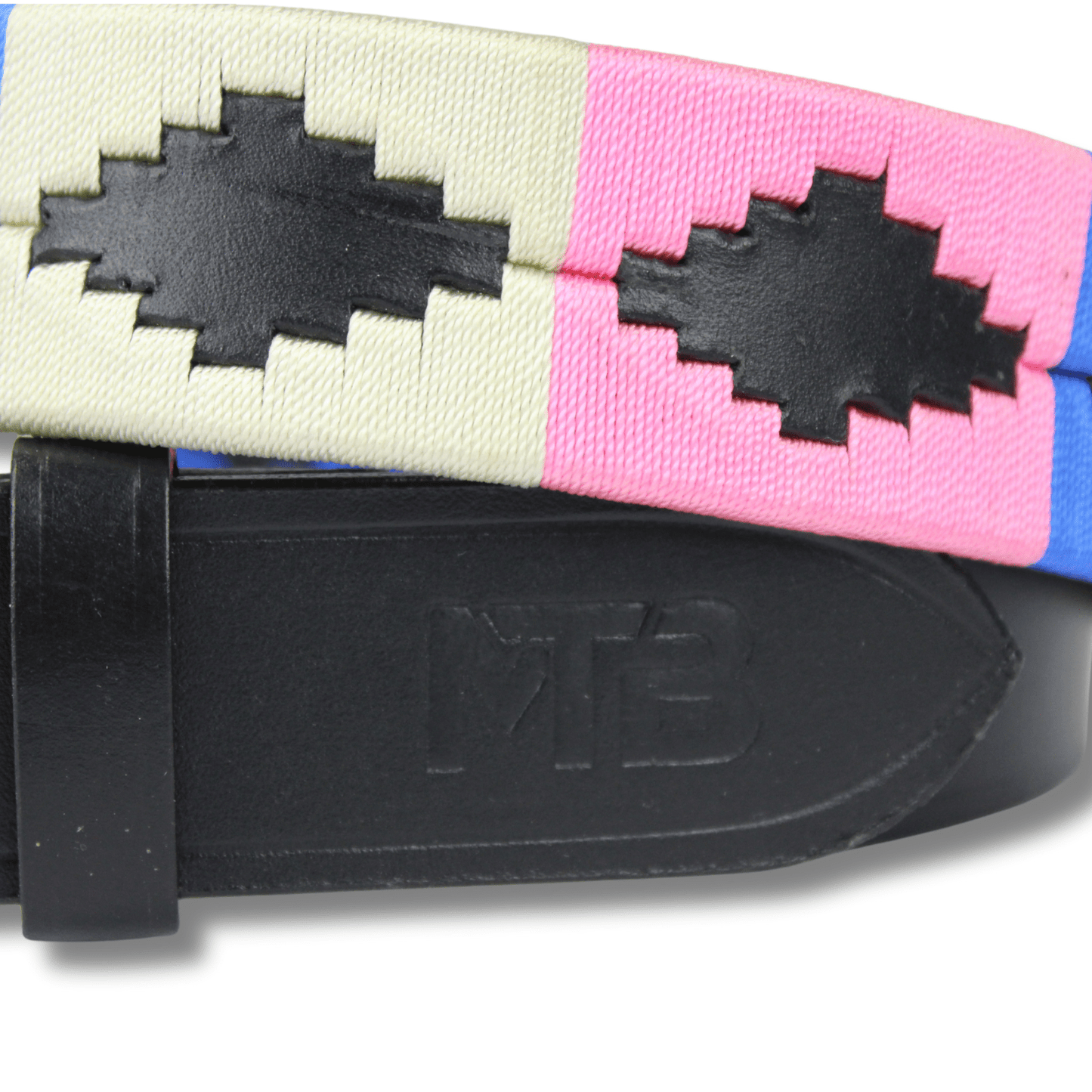 MTB Equestrian - Polo riem Roze Wit Blauw - Riem