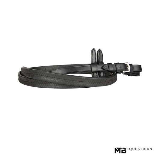 MTB Equestrian - Rubberen Pro Grip Teugels Zwart - Teugel