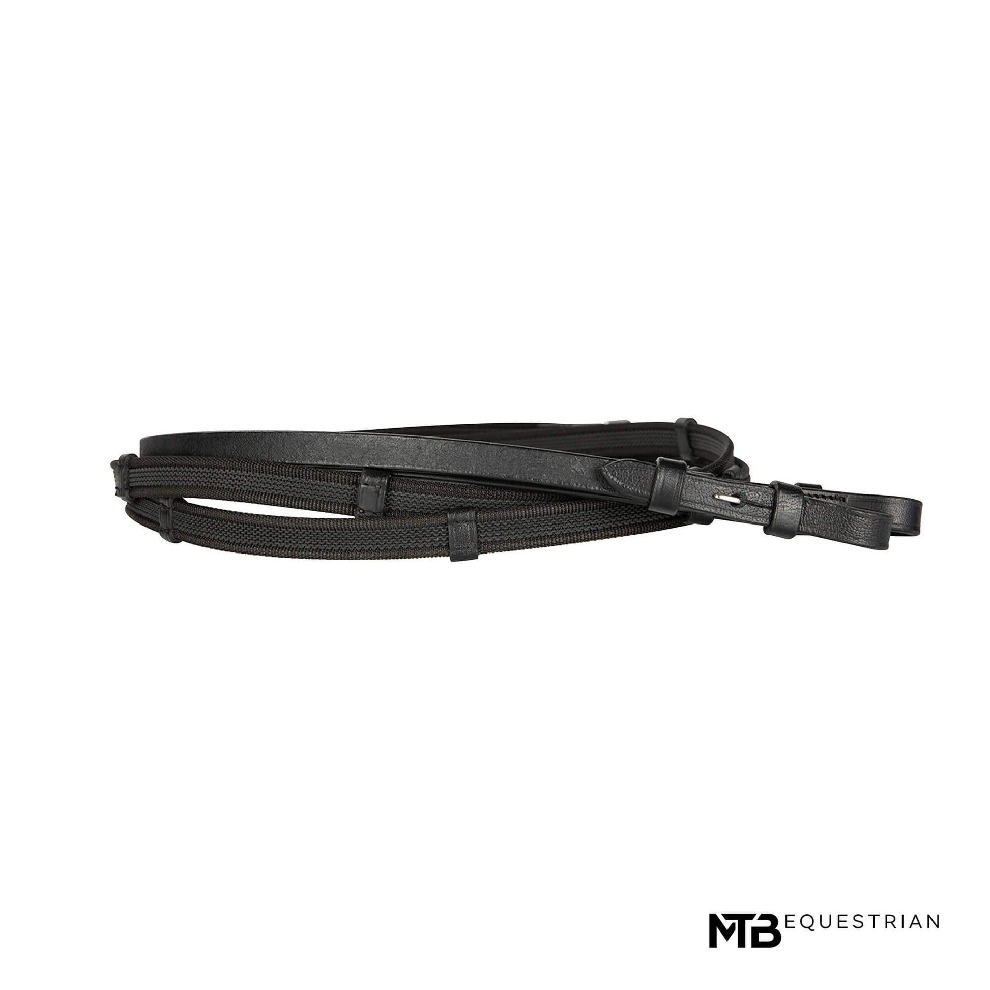 MTB Equestrian - Supergrip Teugels Met Stops Zwart - Teugel