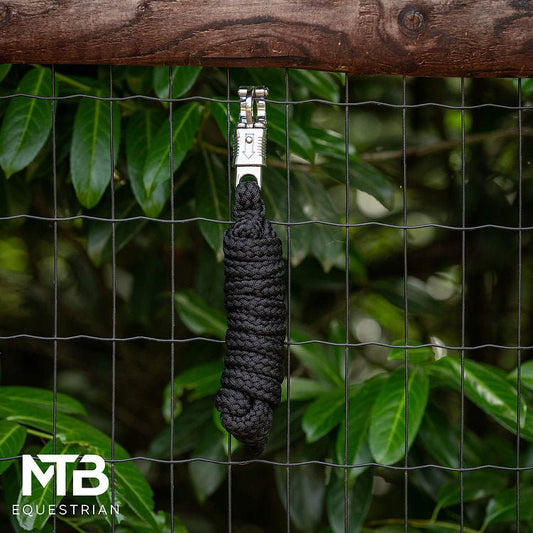 MTB Equestrian - Zwart Halstertouw met Safetyclip - 